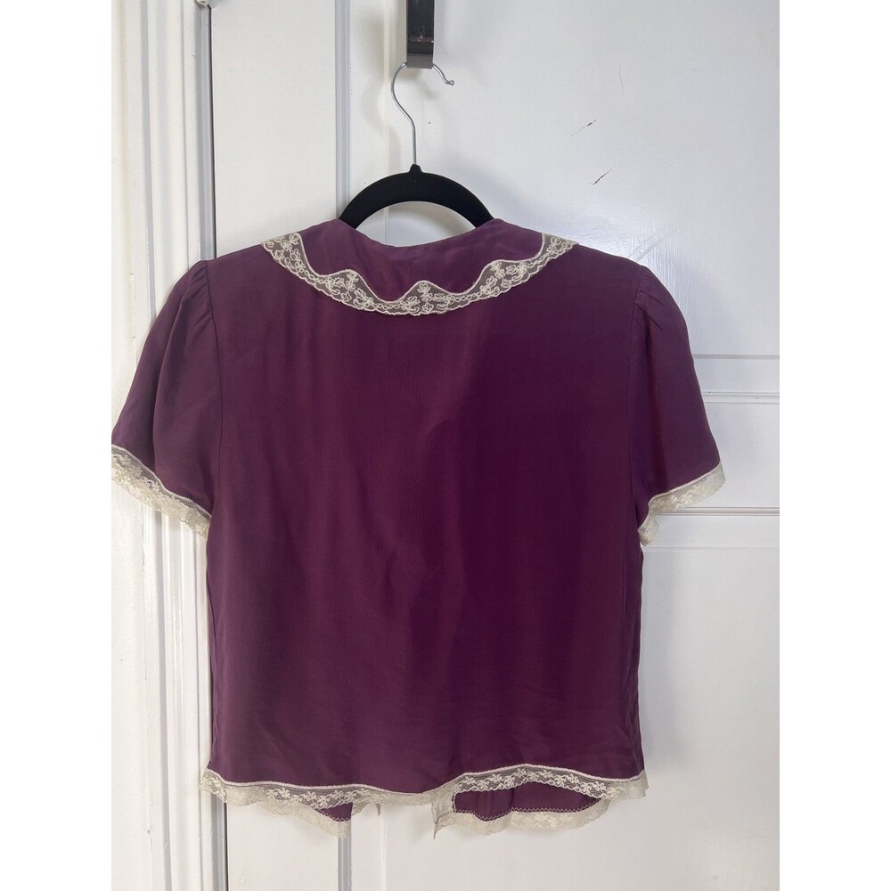Odille Anthropologie Women Silk Lace Blouse Croquettes Fairy Ruffle Romantic 8 - Picture 4 of 7